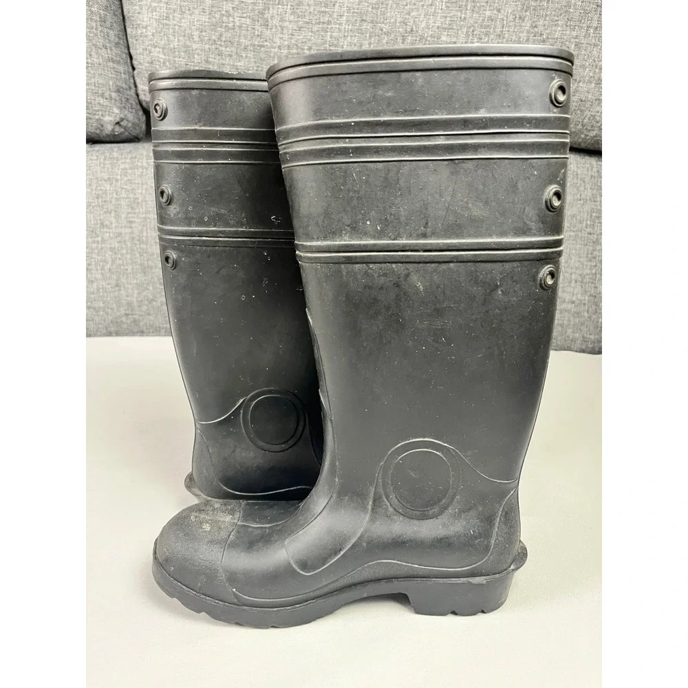 LaCrosse Mens Black Rubber‎ Work Boots Made in USA Waterproof Rain Mud Size 7